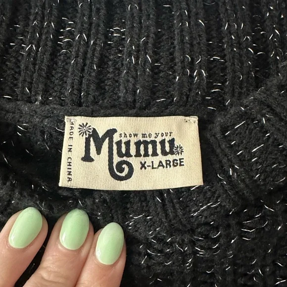 NWOT Show Me Your Mumu Albert Sweater Dress Shimmery Night Knit XL - Picture 3 of 5